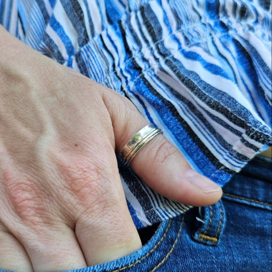 Presence anxiety spinner ring in Silver by Jaclyn Nicole