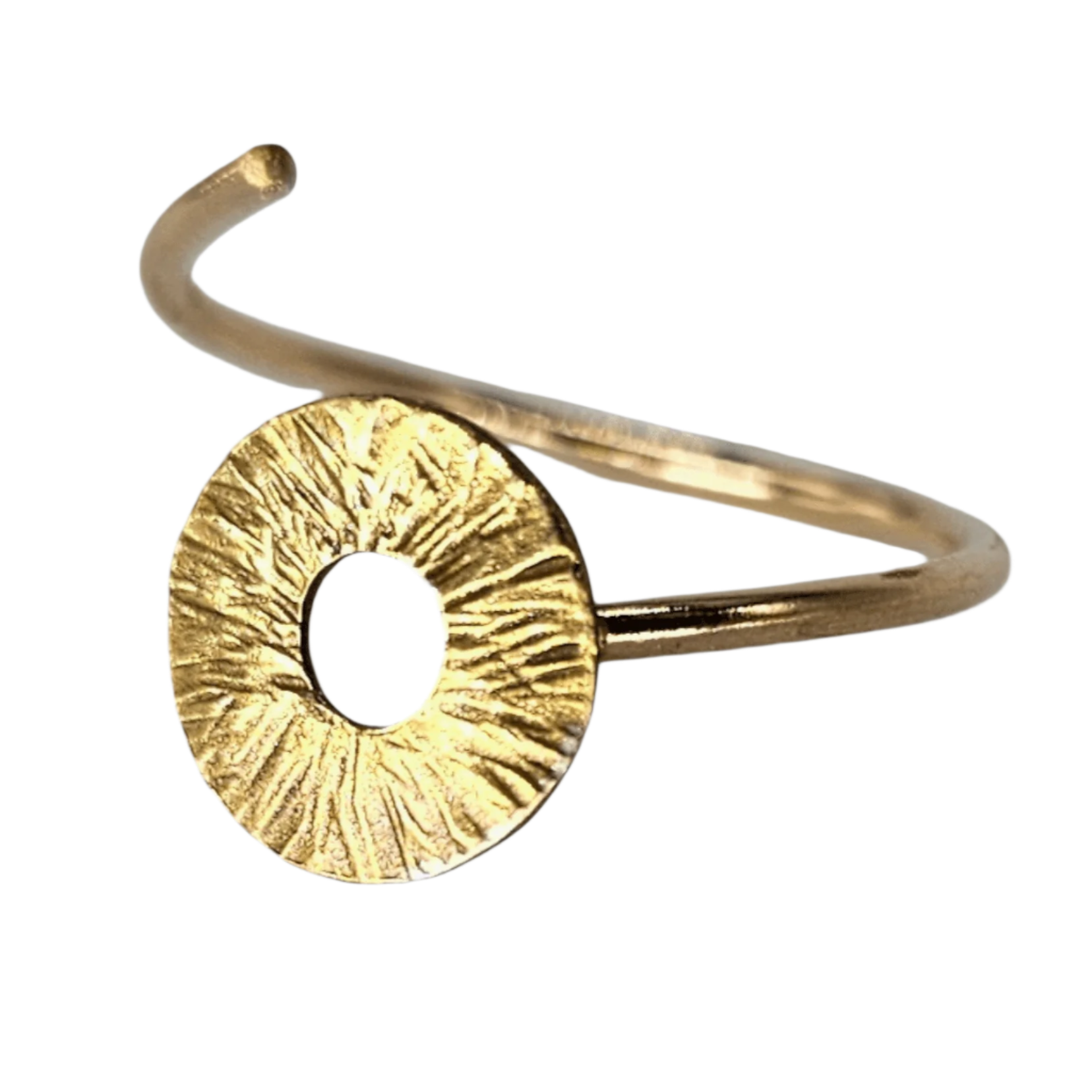 Gold Adjustable manifestation ring with circle with space in the middle