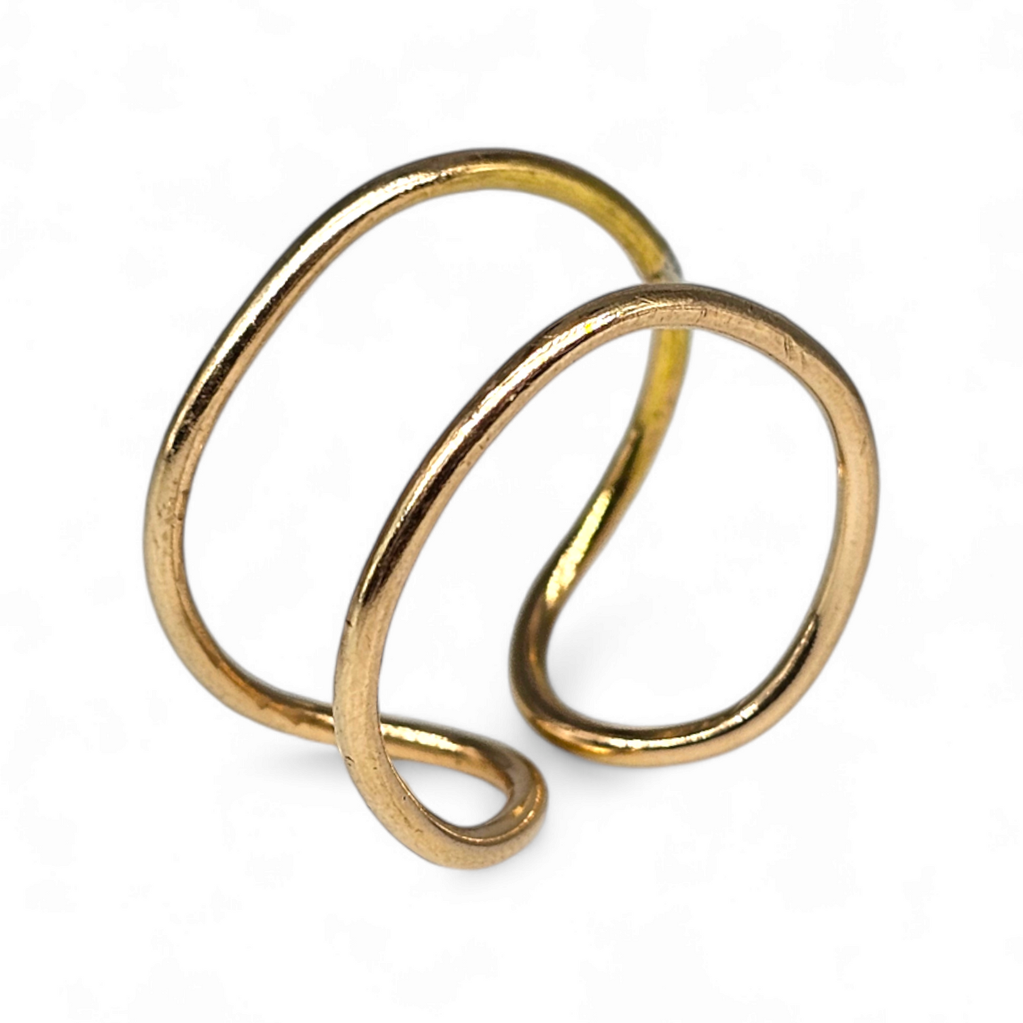 Adjustable Gold ring with with 2 lines