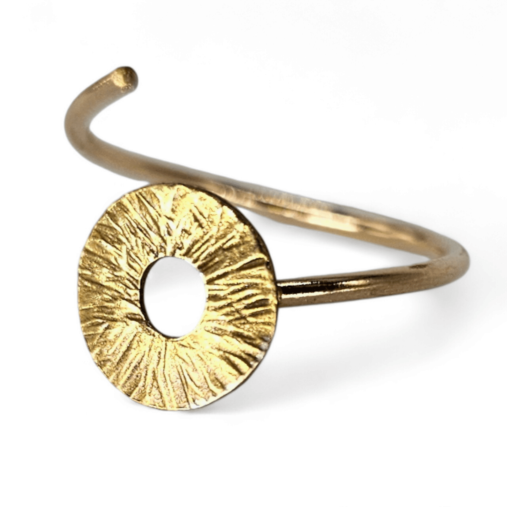 Gold Adjustable ring with circle with space in the middle